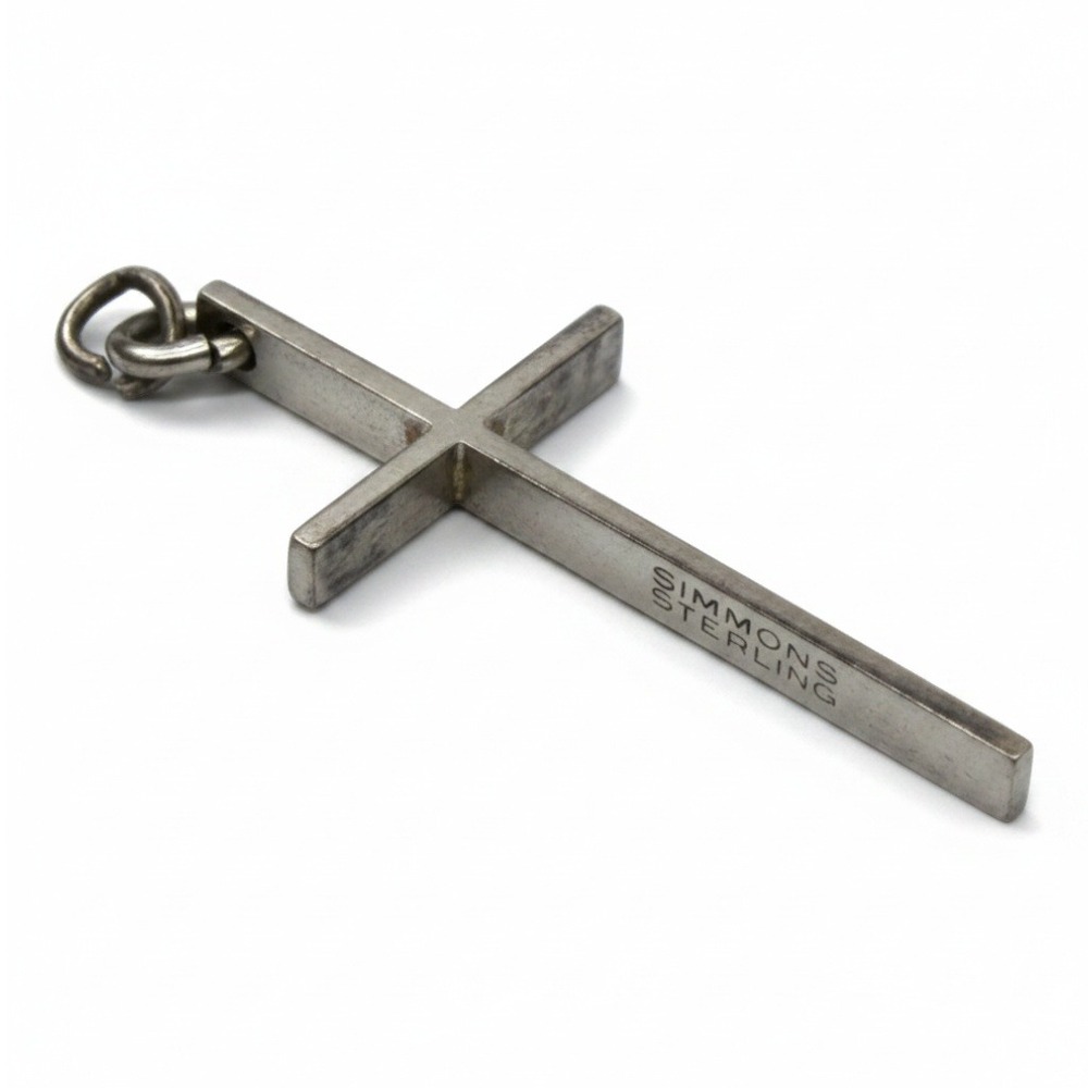 Simmons Pendant Sterling Silver 925 Silver Minimalist Square Wire Cross